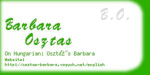 barbara osztas business card